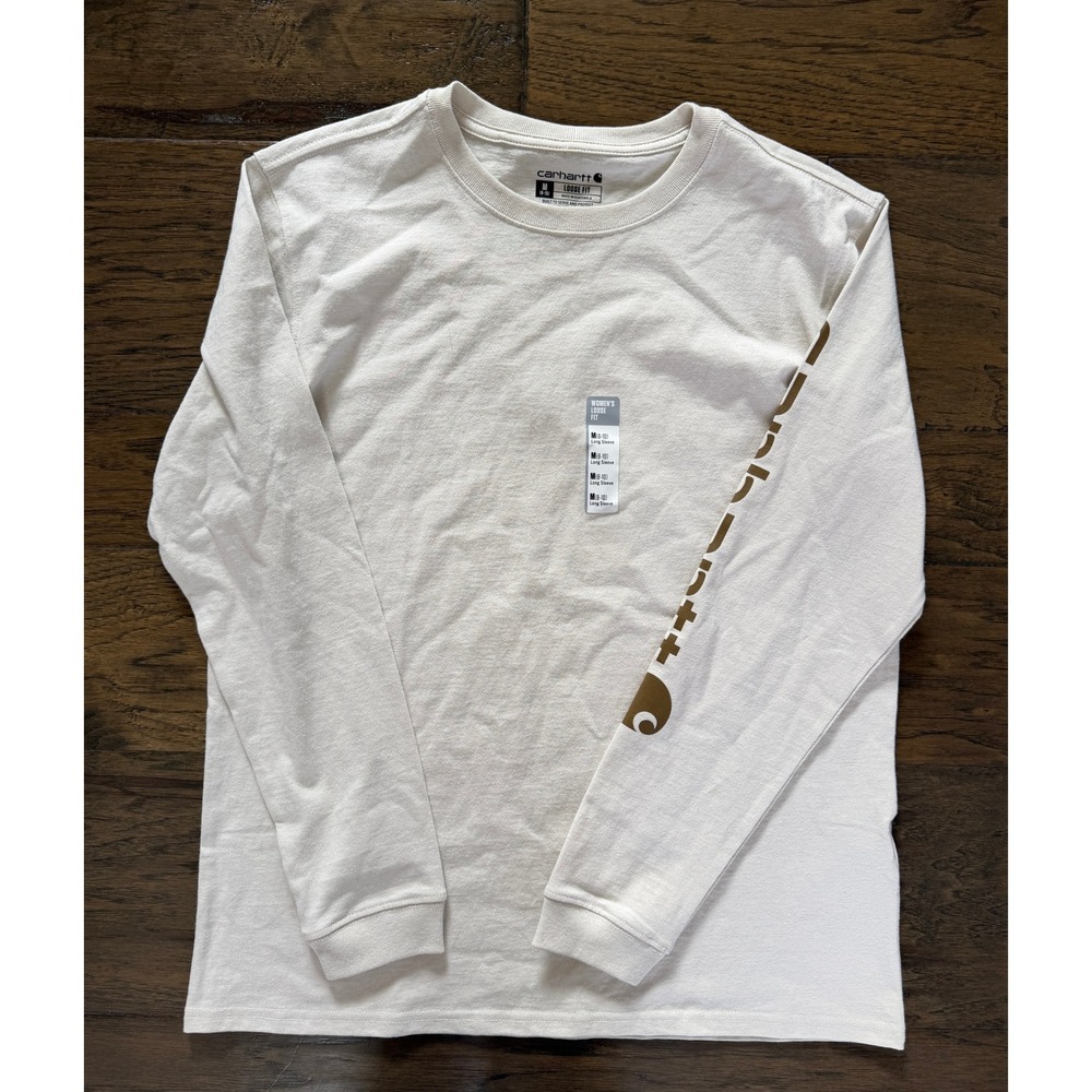 NWT Carhartt Womens Loose Fit Long Sleeve‎ Graphic Logo T-Shirt Medium
